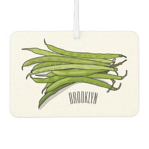 Green beans cartoon illustration car air freshener