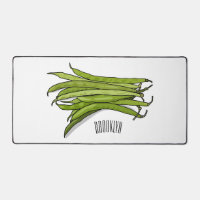 Green beans cartoon illustration 