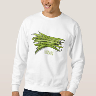 Green beans cartoon illustration sweatshirt