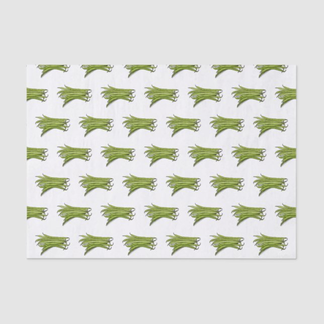 Green beans cartoon illustration  tissue paper (Front)