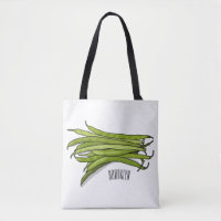 Green beans cartoon illustration
