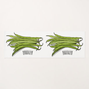 Green beans cartoon illustration  yoga mat