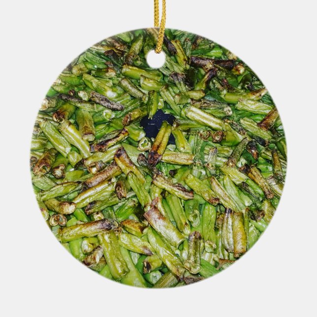 Green  Beans... Ceramic Tree Decoration (Front)