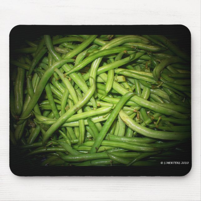 Green Beans in Spotlight Mouse Mat (Front)