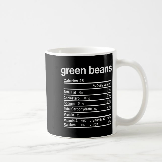 Green Beans Nutrition Facts Funny Thanksgiving Chr Coffee Mug (Right)