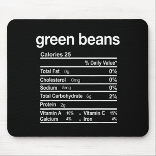 Green Beans Nutrition Facts Funny Thanksgiving Chr Mouse Mat