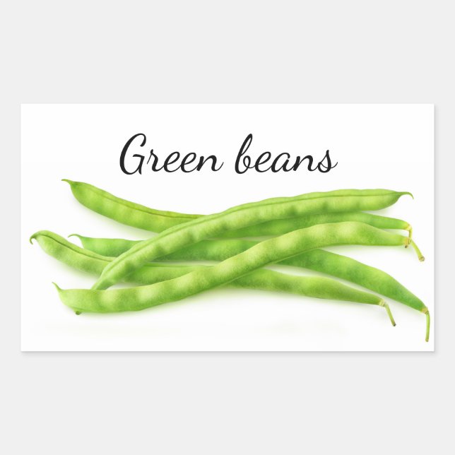 Green beans rectangular sticker (Front)