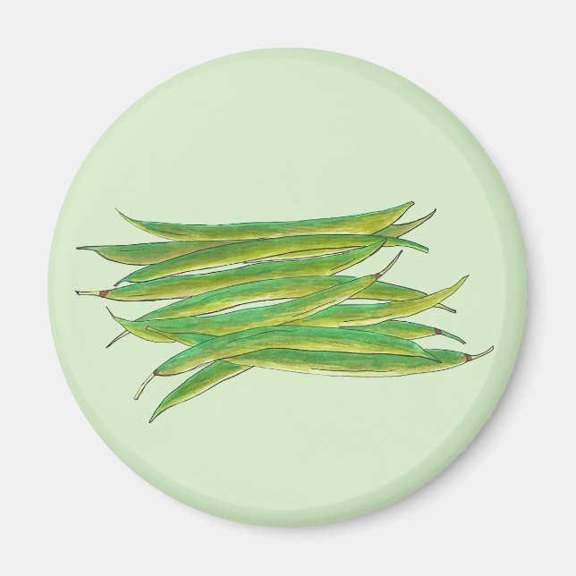 Green Beans Vegetable Garden Veg Restaurant Chef Magnet (Front)