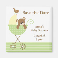 Green Bear Baby Shower Save the Date