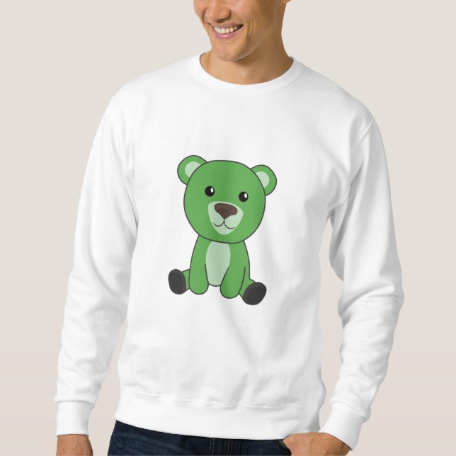 Green Bear Colourful Bear Cute Animals Bears Sweatshirt (Front)