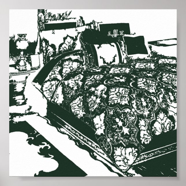 Green Bedroom Sketch Poster (Front)