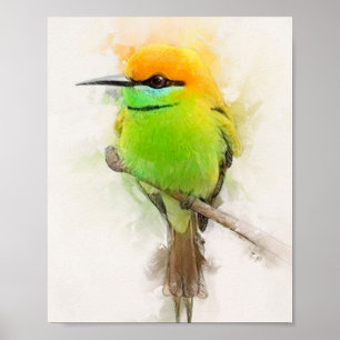 Green Bee-eater Portrait Poster