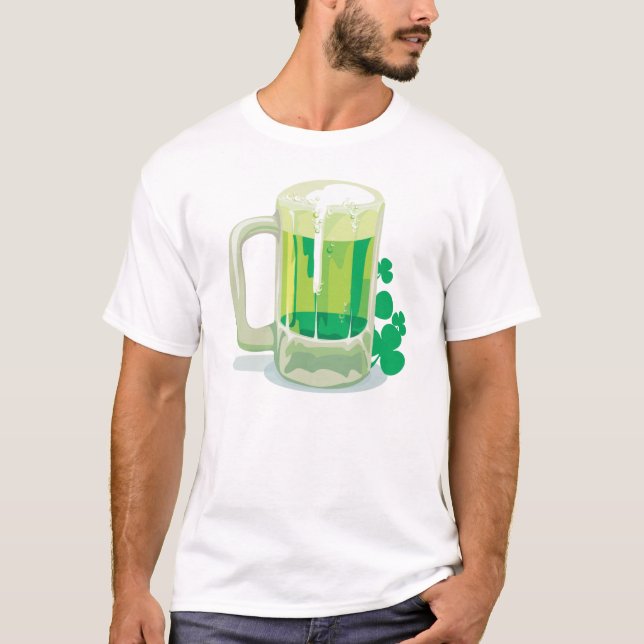 Green Beer and Shamrock T-Shirt (Front)