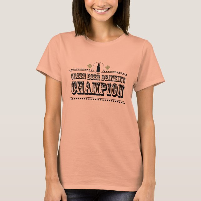 Green Beer Drinking Champion T-Shirt (Front)