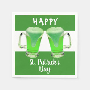 Green Beer Glass Happy St. Patrick`s day Napkin