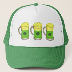Green Beer Irish Shamrock Mug St. Patrick's Day Trucker Hat