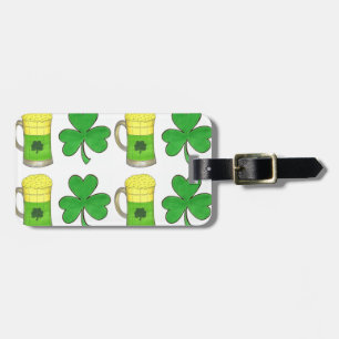Green Beer Irish Shamrock St. Patrick's Day Lucky Luggage Tag