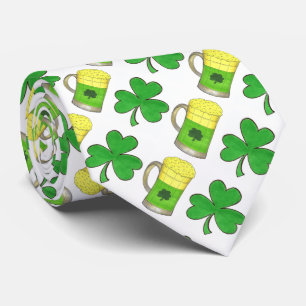Green Beer Lucky Shamrock St. Patrick's Day Tie
