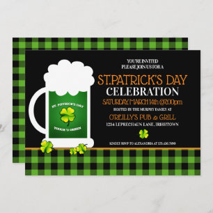 Green Beer St. Patricks Day Party Invitations