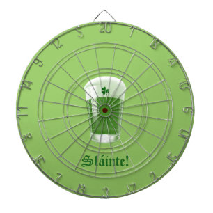 Green Beer with Shamrock-Slainte Dartboard