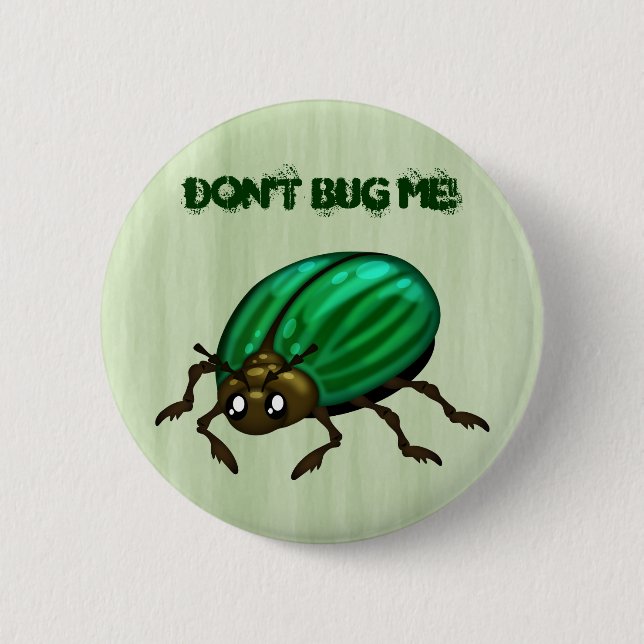 Green Beetle Bug Button (Front)