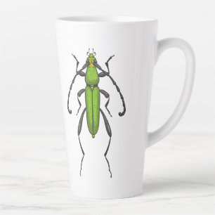 Green beetle latte mug