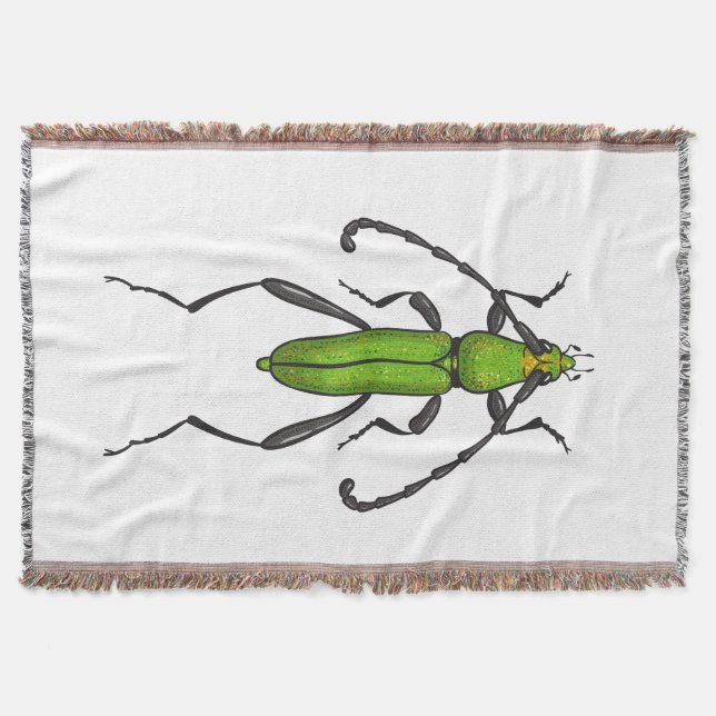 Green beetle throw blanket (Front)