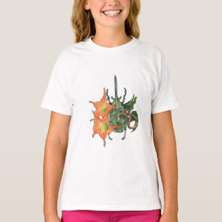 Green beetle with orange flowers T-Shirt