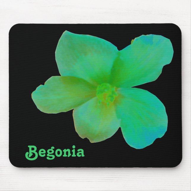 Green Begonia Customisable Mousepad (Front)