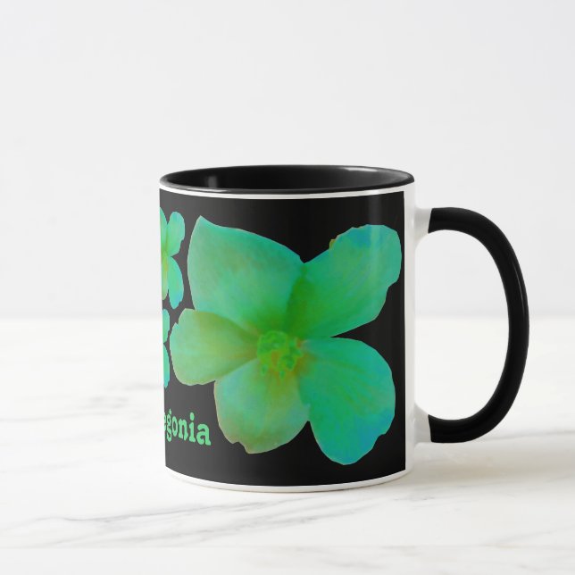 Green Begonia Customisable Mug (Right)