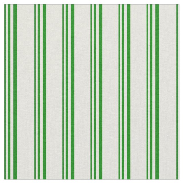 Green & Beige Coloured Stripes Pattern Fabric (Close Up)