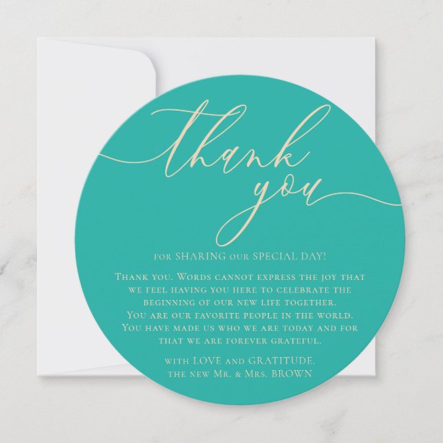 Green Beige Elegant Custom Photo Thank You Holiday Card (Front)