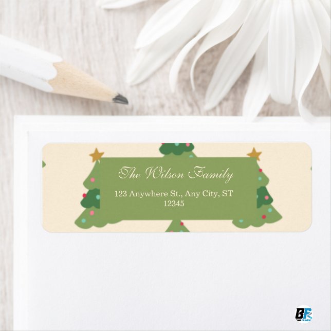 Green Beige Modern Christmas Tree Pattern  (Creator Uploaded)