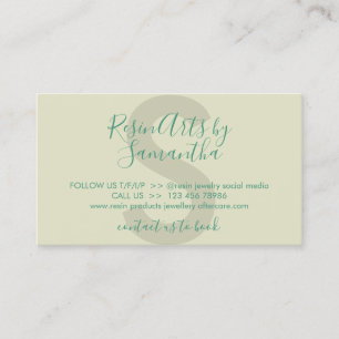 Green Beige Resin Products Care Instructions Business Card