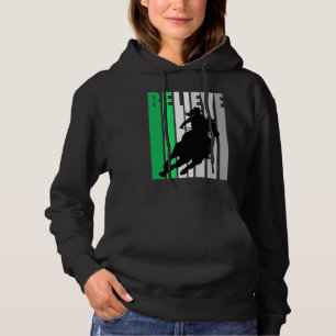 Green Believe Cowgirl Motivational Inspiring Farm  Hoodie