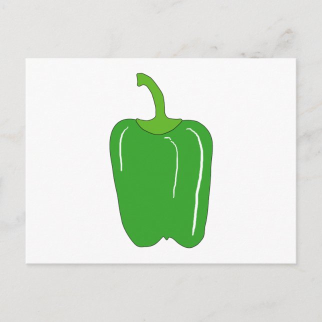 Green Bell Pepper. Whole. Postcard (Front)