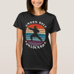 Green Belt Level Unlocked Achievement Karate Keep  T-Shirt