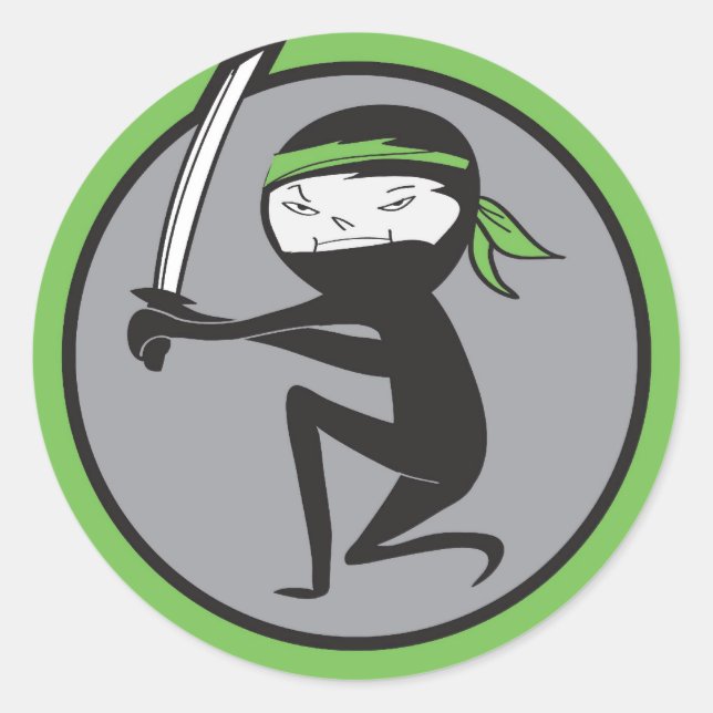 Green Belt Ninja Sticker (Front)