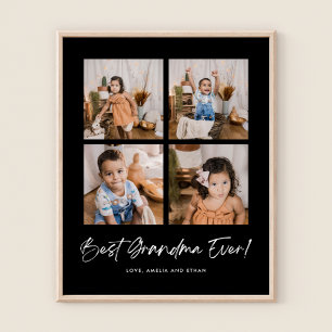 Green Best Grandma Ever Four Photo Poster