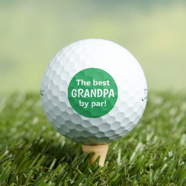 Green Best Grandpa By Par Father's Day Golf Balls (Insitu Tee)
