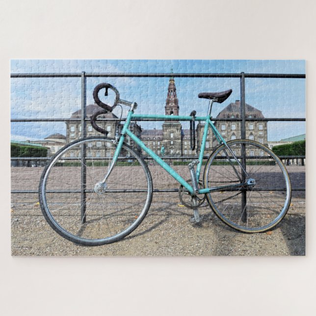 Green Bicycle at Christiansborg Palace, Copenhagen Jigsaw Puzzle (Horizontal)