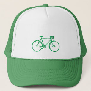 green bicycle . biking cool trucker hat