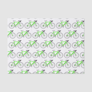 Green Bicycle on White Tissue Paper
