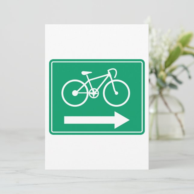 Green Bicycle Path Right Arrow Directional Sign Invitation (Standing Front)