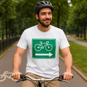 Green Bicycle Path Right Arrow Directional Sign T-Shirt