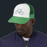 Green bicycle Trucker Hat<br><div class="desc">Cute green bike decorates this fun trucker hat. Hand drawn art just for you! Check my shop for more designs!</div>
