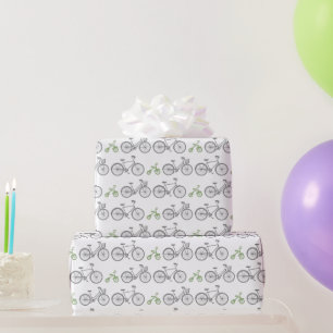 Green Bicycle Wrapping Paper