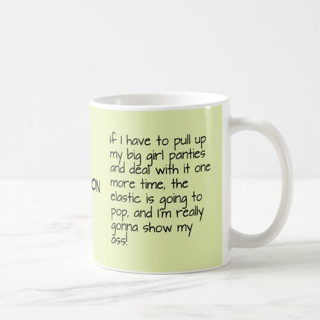Green Big Girl Panties Words Name Personalised Coffee Mug (Right)