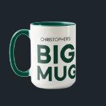 Green Big Mug | Huge Mug | Custom Name Mug<br><div class="desc">Elevate your coffee or tea experience with our customizable jumbo mug, designed for those who appreciate simplicity and functionality. The minimalist masculine font adds a touch of sophistication, making it perfect for daily use or as a thoughtful gift. The text "Christopher's BIG MUG" can be customized with any name and...</div>