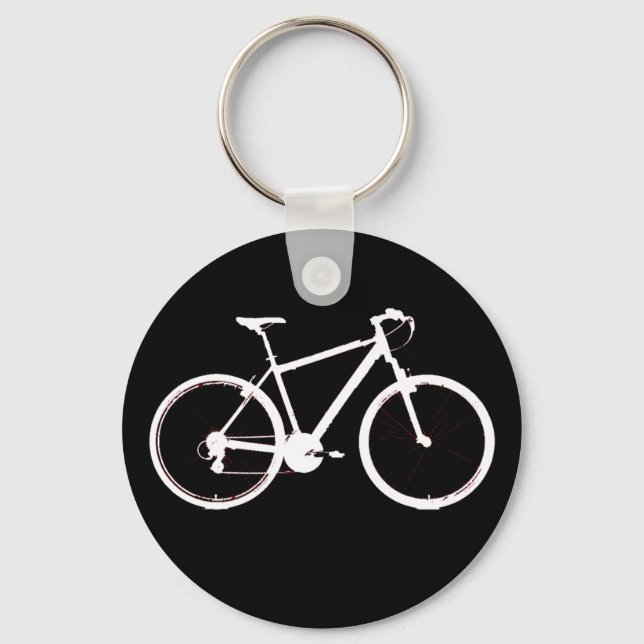 green bike - cycling key ring (Front)